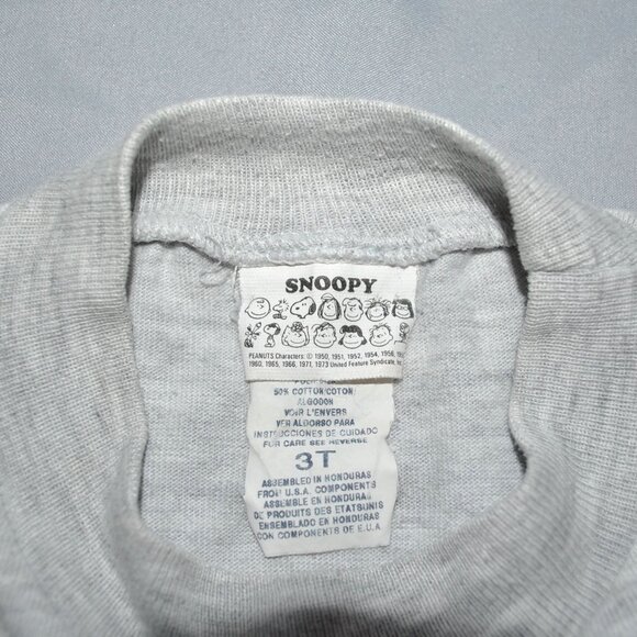 Vintage Snoopy Shirt Size 3T Short Sleeve Baseball Graphic Print Tee - Picture 3 of 8